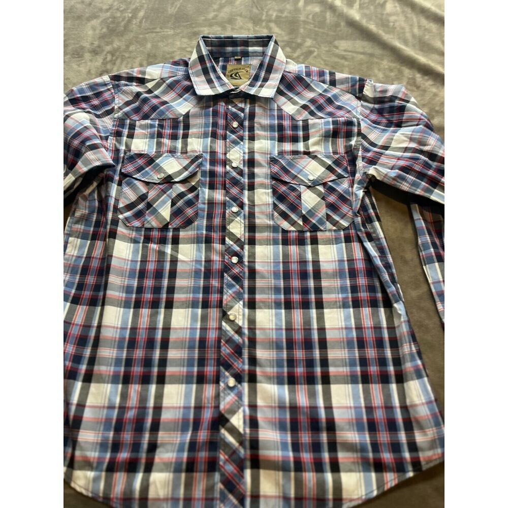 Coevals Club Pearl Snap‎ Button Shirt Long Sleeve Plaid Men's Size Large